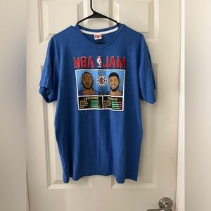 Men’s Homage LA Clippers NBA Jam Shirt, Leonard & George Blue T-Shirts size L